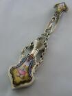 SILVER & ENAMEL CHATELAINE SEWING NEEDLE CASE ON CHAIN