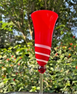 Vietri Harlequin Drinkware/Red Swirl Champagne Glass. H 10.25", 5 oz. (set of 4) - Picture 1 of 3