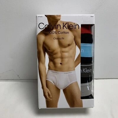 Paquete de 4 calzoncillos Calvin Klein 100 % algodón calce clásico ropa interior CK talla 2XL nuevos para hombre Foto 1 de 4