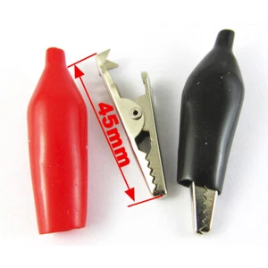 10 piezas Clip de cocodrilo de batería de tamaño grande 45 mm con bota color rojo y negro - Imagen 1 de 6