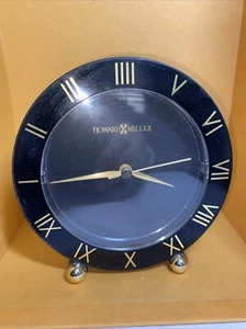 Art Deco Style Howard Miller Black & Gold Desk/Mantal with Roman Numeral - Picture 1 of 5