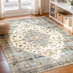 WITSHOCK Boho Area Rug Machine Washable Rugs for Living Room Bedroom Kitchen, 5X - Picture 1 of 12