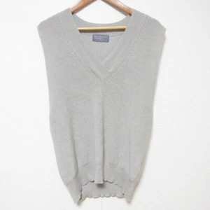 24AW Margaret Howell Merino Wool Cotton V-neck Vest Size 2 Grey Women USED - Picture 1 of 8