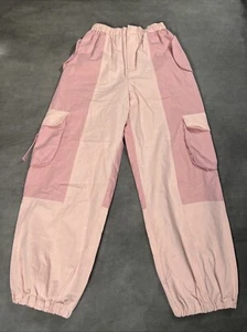 Pink Zara Color Block Cargo Pants Teenage Girl Size 13-14 Inseam 24in - Picture 1 of 4