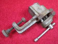 Vintage Clamp-On Bench Small Vise Tool 1 1/2" Jaws Garage Shop Dealership Old