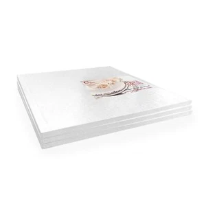 Thick Square Cake Boards 10inch Square White Sturdy Fully Wrapped Cardboard Cake - Picture 1 of 8
