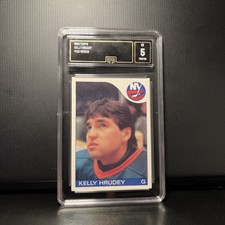 1985-86 Topps Hockey Kelly Hrudey RC Rookie Card #122 Islanders GMA 5
