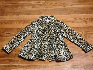 Girls Leopard Dress Coat - Picture 1 of 3
