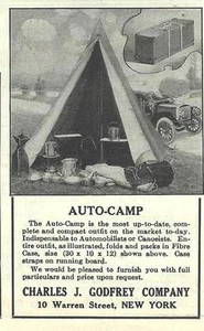 1909 Auto-Camp Ad/ Charles J Godfrey Co/Camping kit for cars - Picture 1 of 1