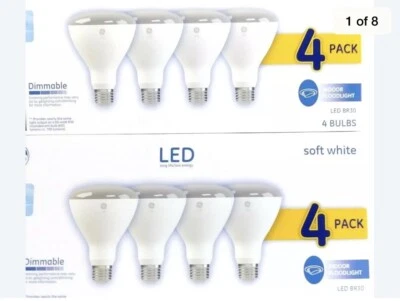 (8) 2ea 4 Packs GE Dimmable LED BR30 Flood 65W 120v Replacement 10W Light Bulbs - Image 1 of 4