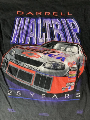 Vintage NASCAR 25th Anniversary Darrell Waltrip T-Shirt M Single Stitch Cover