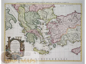 Antique Greece map, Grece dressée - Turkey, Bulgaria, CY - Covens & Mortier 1742 - Picture 1 of 1