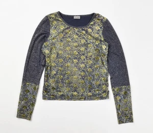 Top Vintage Nile Atelier Y2K Hada Malla Floral Brillante Manga Larga Talla S - Imagen 1 de 10