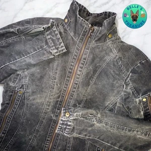 Kuhl Burr Jacket Mens XS Gunmetal Brown Patina Dye Canvas Full Zip Coat Gorpcore - Picture 1 of 12