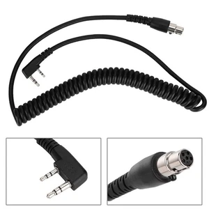 2.6ft 2Pin to 5Pin K Cable for Kenwood/HYT/Baofeng/Relm Two Way Radio Headset D - Afbeelding 1 van 11