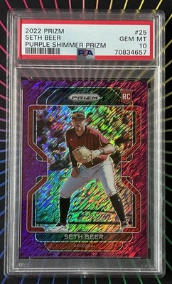 Seth Beer 2022 Panini Prizm Purple Shimmer RC #25 1/7 PSA 10 (POP 1) - Image 1 of 2