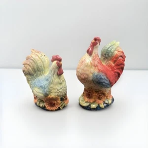 Vintage Rooster Chicken Salt and Pepper Shakers Fall Thanksgiving New - Picture 1 of 7