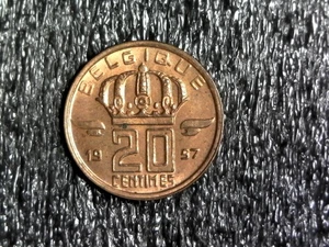 1957 Belgio 20 centesimi moneta estera, mondiale KM#146 (z814) - Foto 1 di 2
