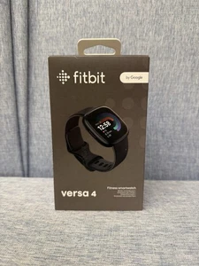 Fitbit Versa 4 Smartwatch - Graphite Aluminum with Black Band *Sealed* - Picture 1 of 4