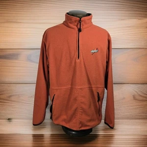 Gatorade Fleece Pullover Sweater Mens XL Orange 1/4 Zip Long Sleeve Embroidered - Picture 1 of 10