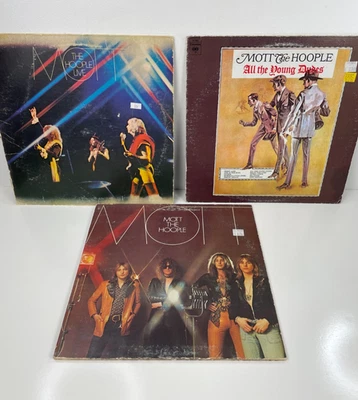 3 Mott The Hoople LP Vinyl Albums Live / Mott / All The Young Dudes Foto 1 de 4