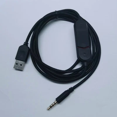 USB Headphone Audio Tuning Cable 2 Meter for Gaming Headsets with For 35mm Jack - Image 1 of 4