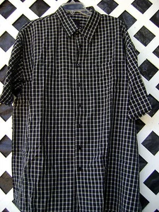 NUEVA CON ETIQUETAS CAMISA grande y alta SQ WEAR U talla foto $80 + valor NEGRA MACRO CHEQUE ropa de oficina - Imagen 1 de 5