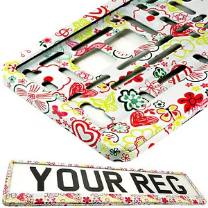 FLOWERS TUNING Car Number Plate Surround Holder FOR ANY CAR, TRUCK VAN TRAILER - Picture 1 of 8