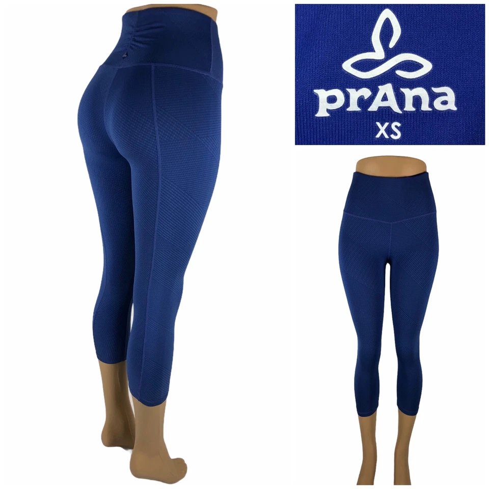 PrAna Womens XS Misty Knicker Capri Athletic Leggings Pants Yoga Steel Blue EUC - Image 1 of 4