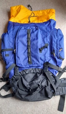 MOCHILA EUROHIKE WILDERNESS 75 LITROS (NEGRO/AZUL)/AMARILLO (NUEVA) Foto 1 de 4