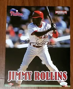 Phillies Jimmy Rollins Signed Autographed 8x10 Promotional Photo JSA COA - Picture 1 of 2
