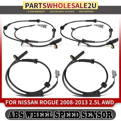 4x Sensor de velocidad ABS laterales delantero y trasero para Nissan Rogue 2008 2009 2010-2013 AWD Foto 1 de 4