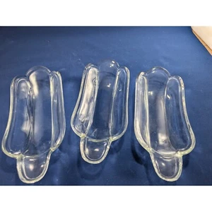 Vintage Indiana Glass Banana Split Boats 9x4 inch Ice Cream Sundae Set of 3 - Picture 1 of 7