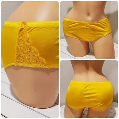 Panty de bikini Shadowline floral de encaje brillante de nailon 10/3XL AMARILLO Sun Goddess 11182 Foto 1 de 4