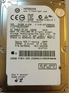 Hitachi HTS545025B9SA02, 250 GB, 0A58758-DA2740F, disco rigido donatore SATA 2,5 - Foto 1 di 2