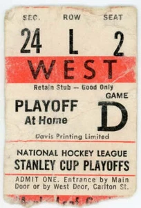 Maple Leafs NHL Stanley Cup Playoffs Ticket Maple Leaf Gardens Toronto 1970s/80s - Picture 1 of 1