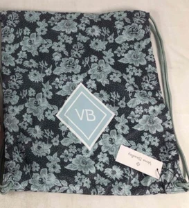 NWT~ Vera Bradley Rain Garden Navy Mint Reactive Drawstring Collapsible Backpack - Picture 1 of 12