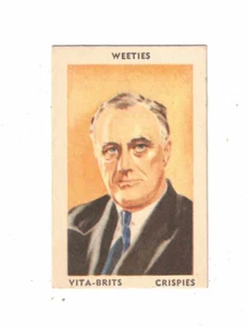 Weeties Trade Card - Famous People 1949- No 28 - President Franklin Roosevelt - Photo 1/2