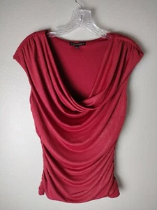Heart Soul Rust Gold Shimmer Ruched Cowl Neck Y2K Top Medium - Picture 1 of 3