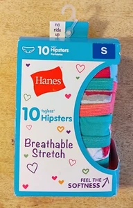 Hanes 10 Tagless Girls' Briefs, Breathable Stretch, Choose Your Size (S or L) - Picture 1 of 6