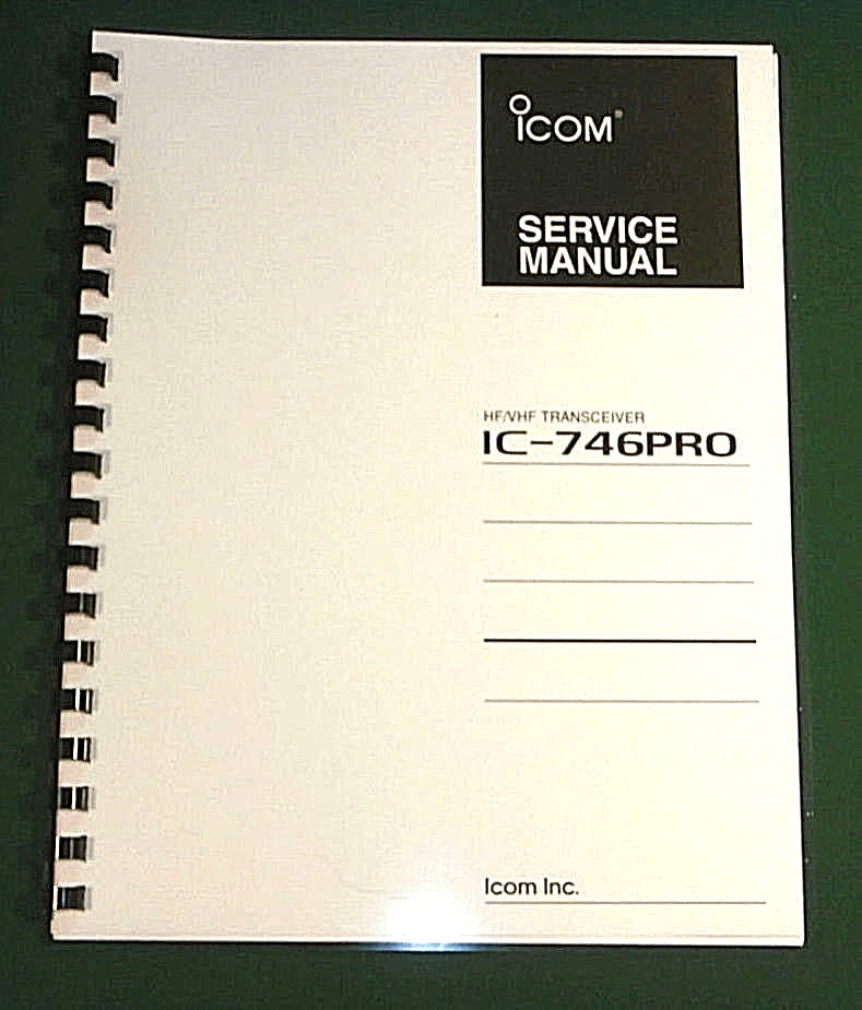 Manual de servicio Icom IC-746PRO: ¡esquemas de color y cubiertas protectoras de 11" X 36"! Foto 1 de 1