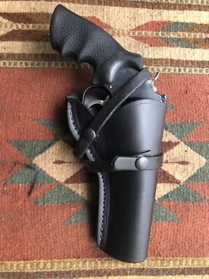 FITS Smith & Wesson 627 629 Classic 5" Barrel Black Leather Field Holster USA Md - Image 1 of 4