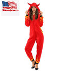 Women Red Devil Costume Fancy Dress Cosplay Halloween Party Outfit