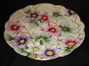 Vintage Vienna Hand Painted China Austria Flower Gold Trim 8 ½” Plate Dish - Picture 1 of 4