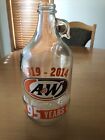A&W Root Beer All American Food 95 Years 1919-2014 Glass Gallon Jug