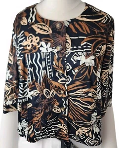 DRESSBARN TAGLIE FORTI 3X FOGLIE GIACCA FLOREALE - Foto 1 di 6