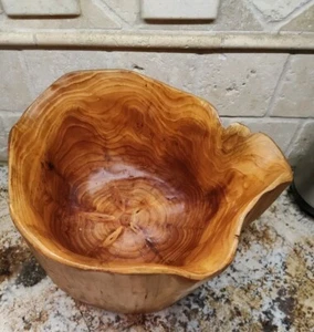 Holzschale Zeder Wurzelholz groß Handarbeit 11" x 9" x 7" schöne unregelmäßige Form - Bild 1 von 12