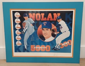 NOLAN RYAN 5000 Strikeout SIGNED AUTO LITHOGRAPH 460/1000 VERNON WELLS, Matted - Picture 1 of 8