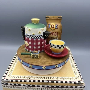 Our America Gift Debbie Mumm Candeletoppers "Morning Coffee Cats II" #8034 - Foto 1 di 6