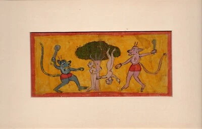 Индийская народная миниатюра, сцена наказания? - Изображение 1 из 2